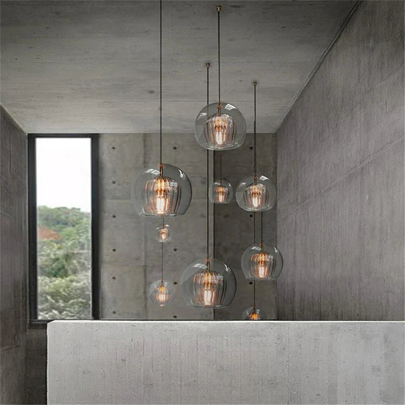 Afralia™ Nordic Art Flower Glass Pendant Lights - Jellyfish Chandelier for Home Decor