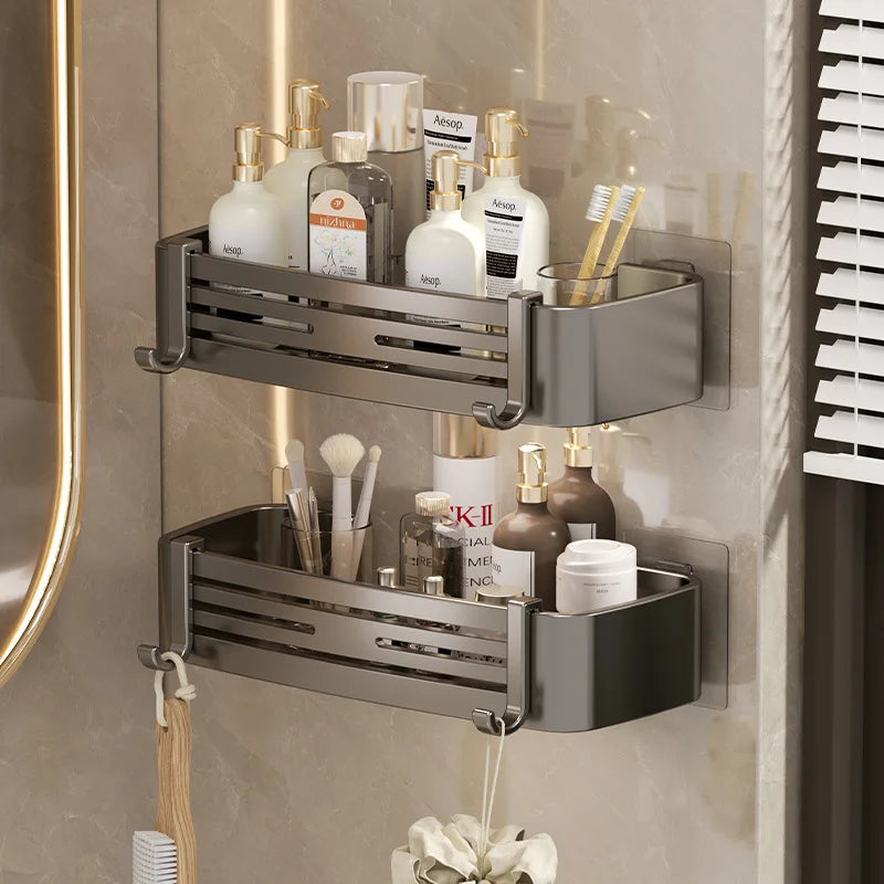 Afralia™ Corner Shelf Organizer: Wall Mounted Storage Rack for Bathroom and Kitchen