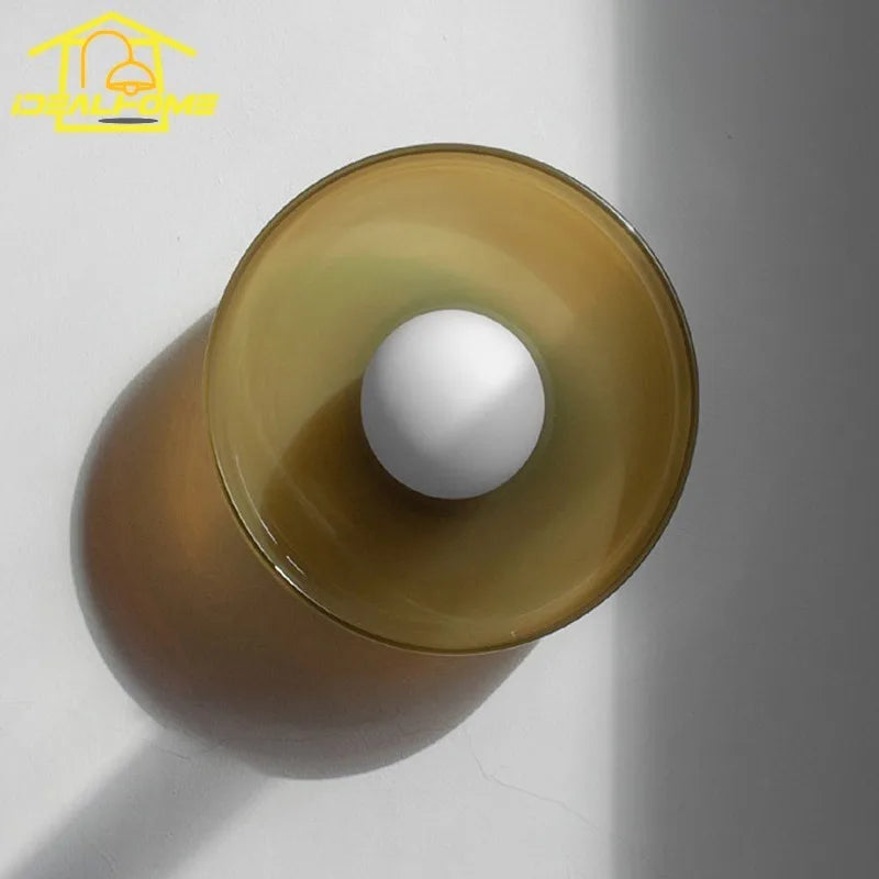 Afralia™ Medieval Stained Glass LED Wall Lamp for Bedroom & Living Room