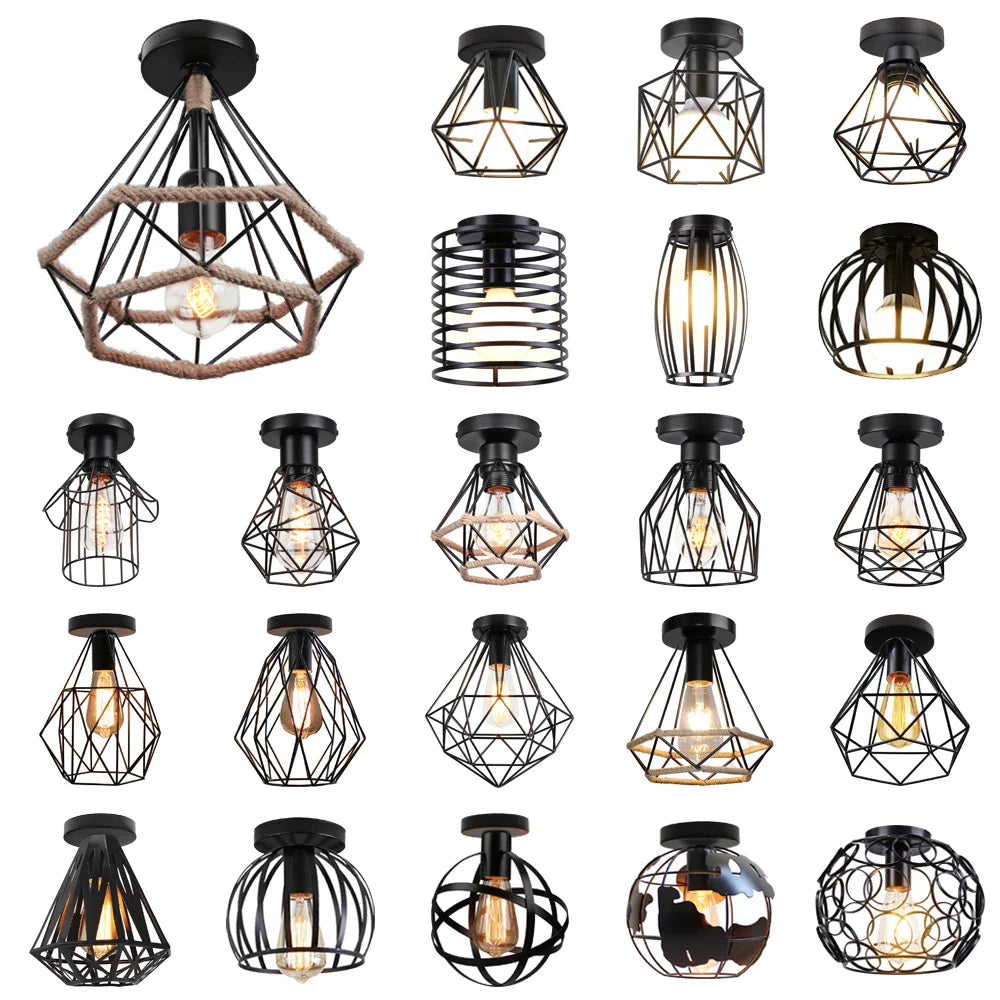 Afralia™ Vintage Industrial Ceiling Lamp Shade for Living Room Kitchen Home Decor