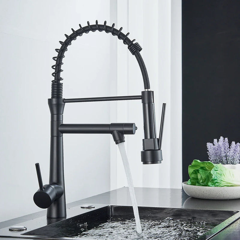 Afralia™ Spring Pull Down Kitchen Faucet with Swivel Spout Mixer Tap