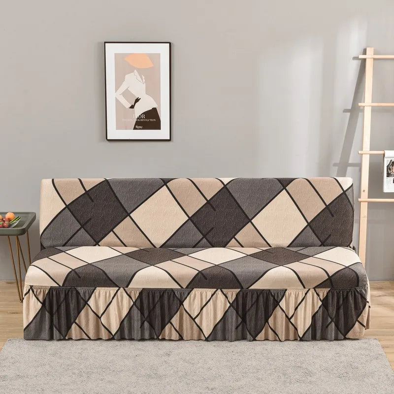 Afralia™ Elastic Armless Futon Bed Sofa Cover Slipcover