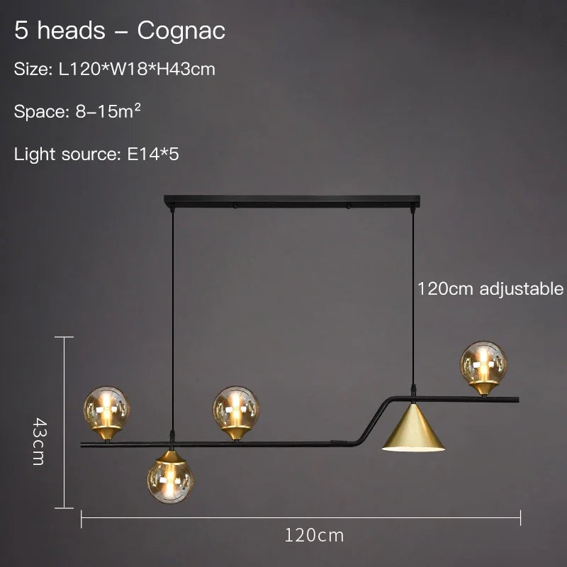 Afralia™ Glass Pendant Chandelier Nordic Ceiling Hanging Lamp - Kitchen Island Suspension Light