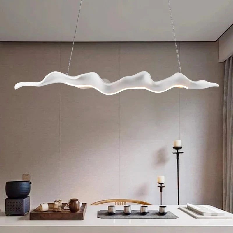 Afralia™ Leaf Pendant Light: Modern Wood Hanging Lamp for Kitchen Dining Office Decor