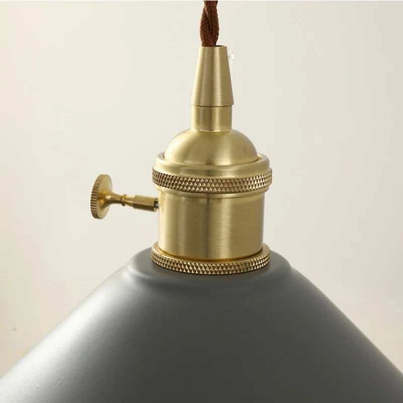 Afralia™ Copper Knob Iron LED Pendant Light - Adjustable Nordic Modern Hang Lamp