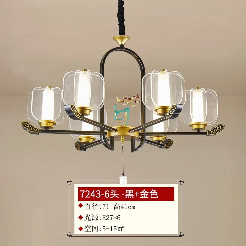 Afralia™ Deer Enamel Pendant Light | Chinese Style Zen Design for Home Decor