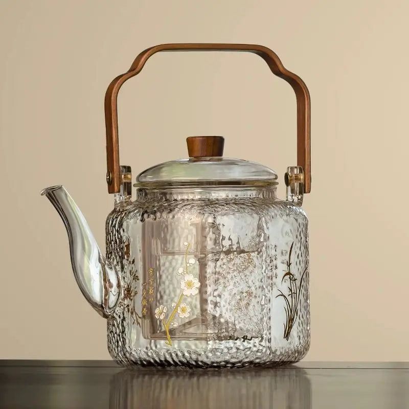 Afralia™ 1000ml Glass Teapot for Home & Restaurant Brewing