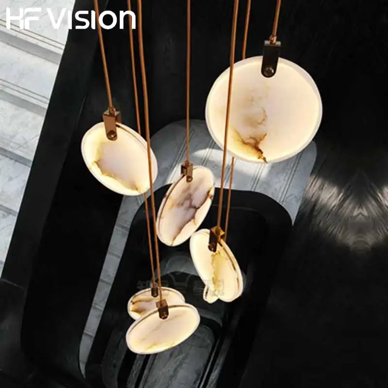 Afralia™ Gold Marble Design Chandelier Lighting for Home Decor