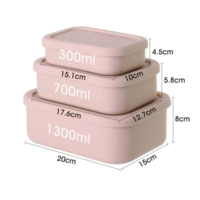 Afralia™ Silicone Bento Box with Compartments - Adult Lunch Container for School, Work & Travel