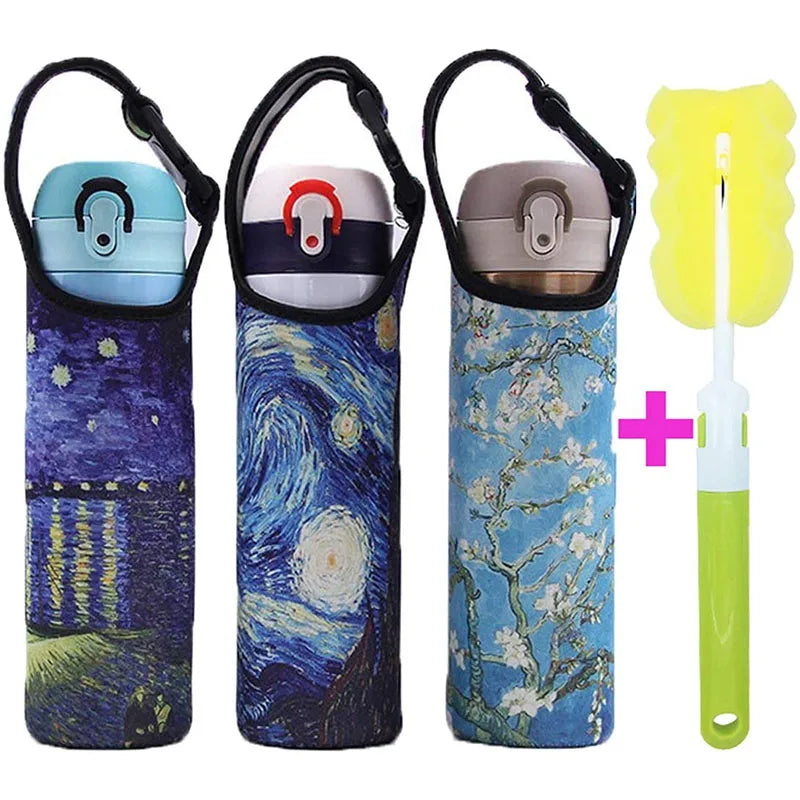 Afralia™ Neoprene Water Bottle Sleeve with Holder Strap - 3 Pack 16-21 Oz
