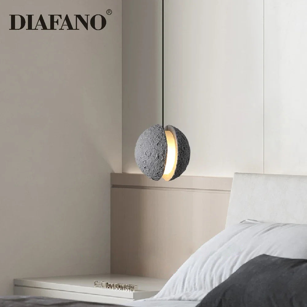 Afralia™ Industrial Cement Pendant Lights - Retro Moon Star Chandelier Fixture