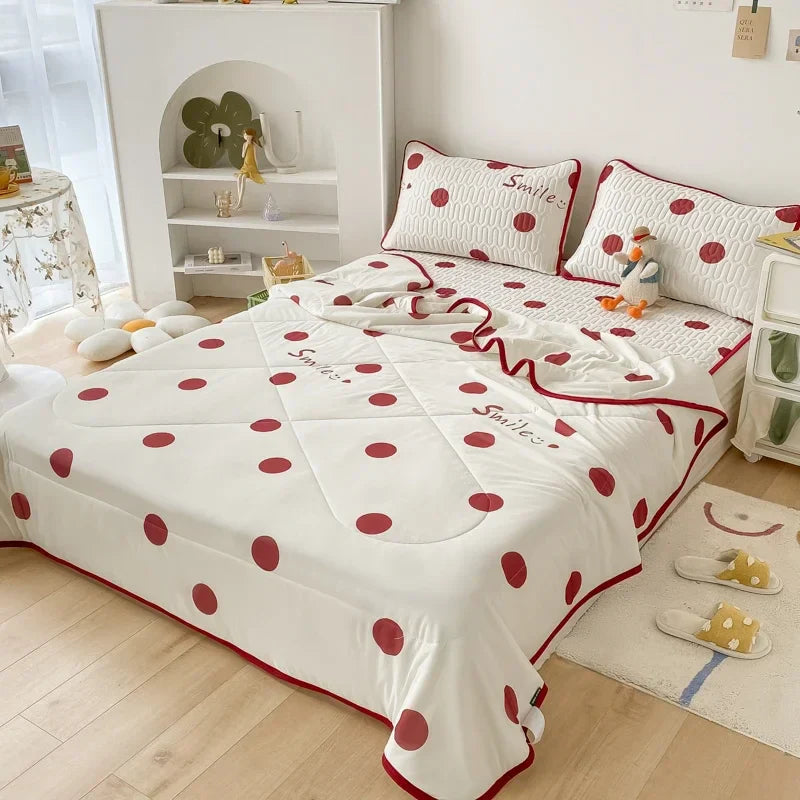 Afralia™ Double-Sided Cool Comforter Set: Ice Silk Duvet, Fitted Sheet, Pillowcase