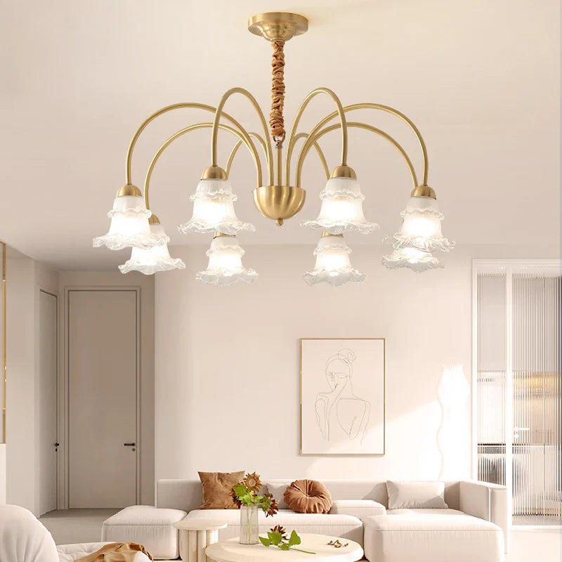 Afralia™ Luxury European Copper Chandelier for Living Room, Bedroom, and Dining Room