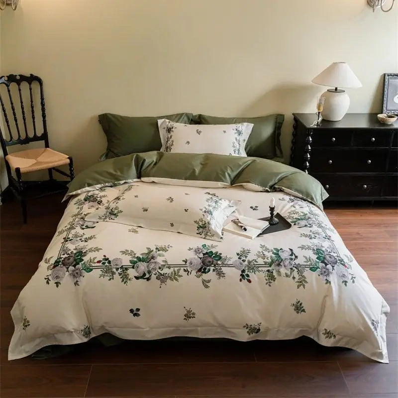 Afralia™ American Pastoral 1000TC Egyptian Cotton Floral Bedding Set