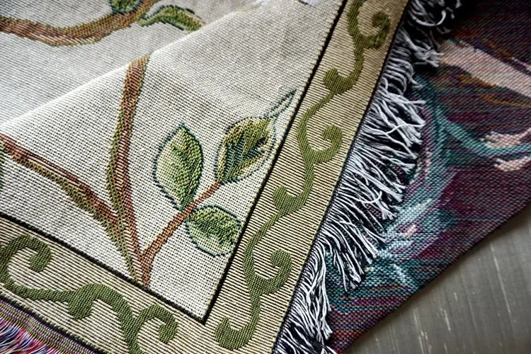 Afralia™ Floral Bird Knitted Sofa Blanket - Modern Winter Throw Blanket