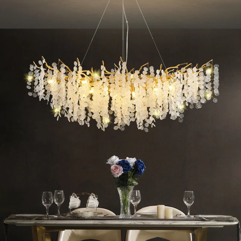 Afralia™ Crystal LED Chandelier: Luxury Pendant Lamp for Home Decor
