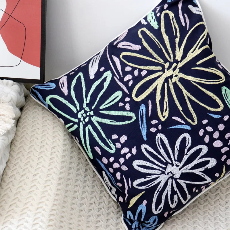 Afralia™ Embroidered Pillowcase for Sofa, Decorative Cushion Cover, 45x45 - Home Decoration
