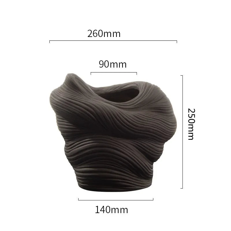 Afralia™ Stripe Pattern Ceramic Vase: Porcelain Flower Arrangement Home Decor