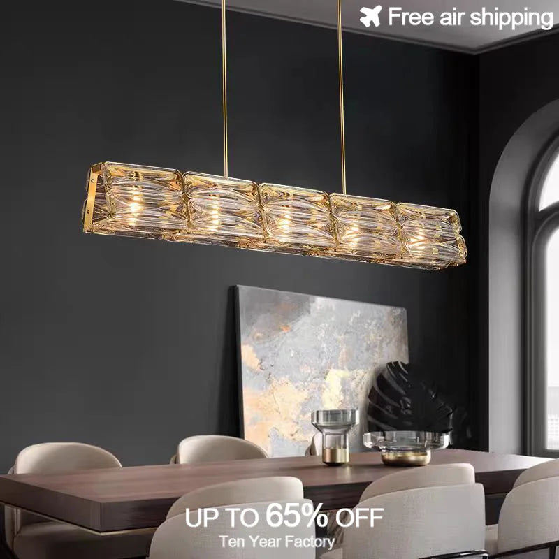 Afralia™ Gold Crystal Chandelier with LED Modern Lampshade for Dining Room Home Decor
