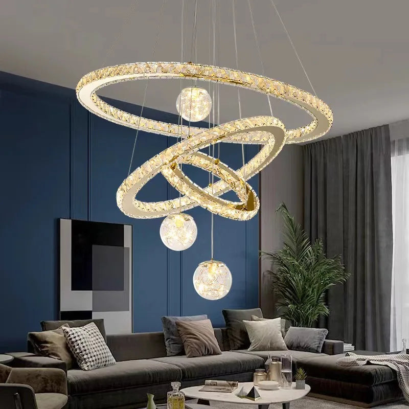 Afralia™ Modern LED Pendant Lights Chandelier for Foyer, Villa, and Stairs
