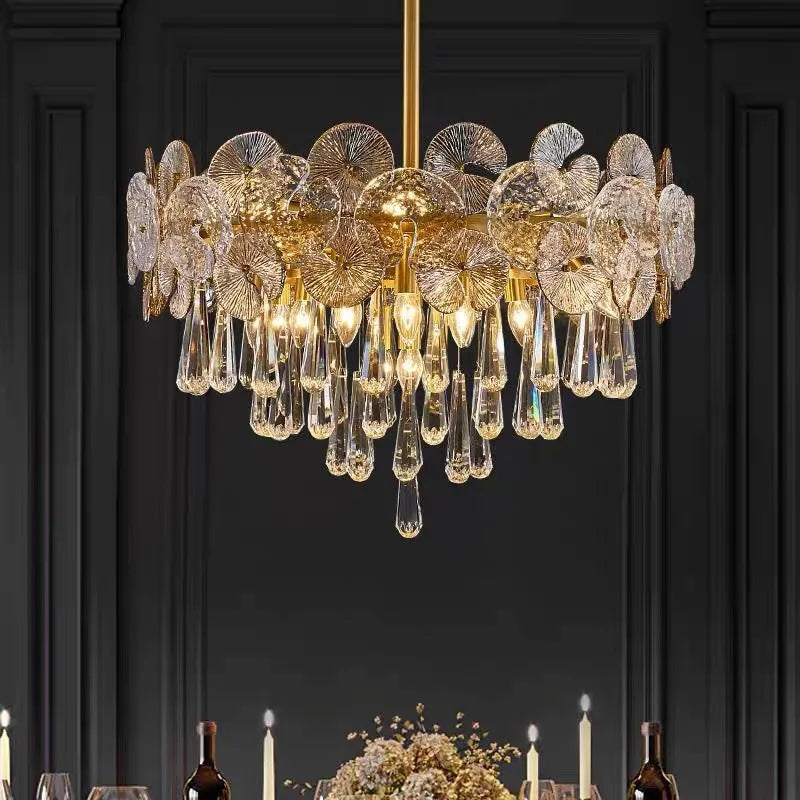 Afralia™ Crystal LED Ceiling Chandelier for Luxurious Living Room Decor