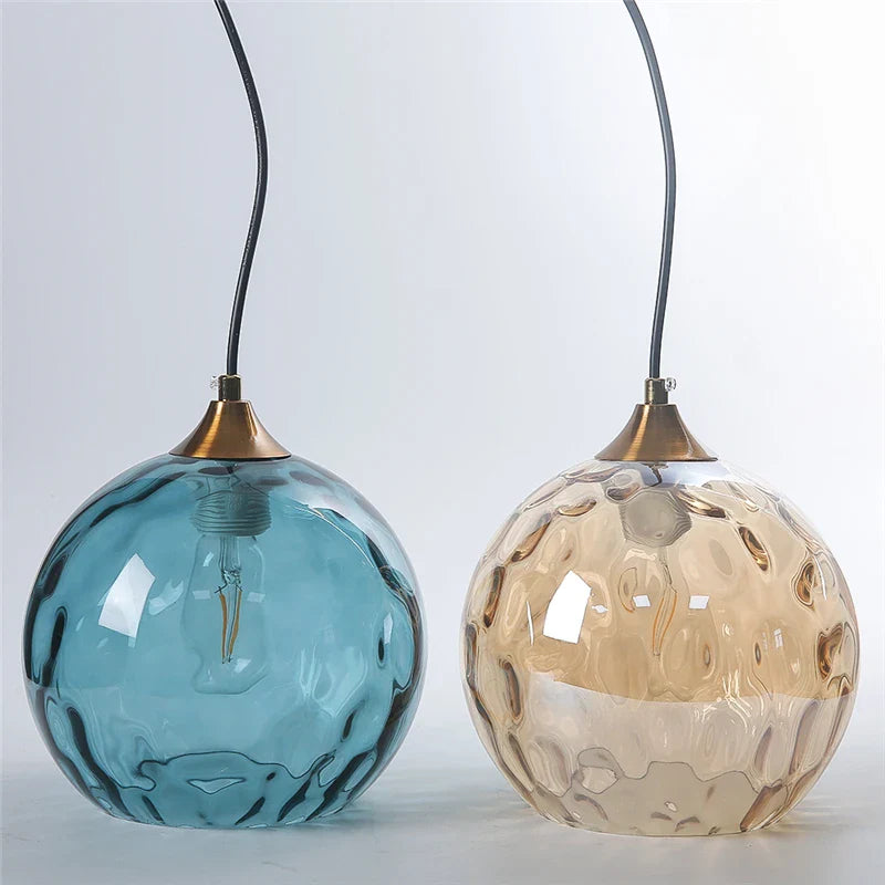 Afralia™ Glass Ball Pendant LED Chandelier for Bedroom Dining Room Kitchen