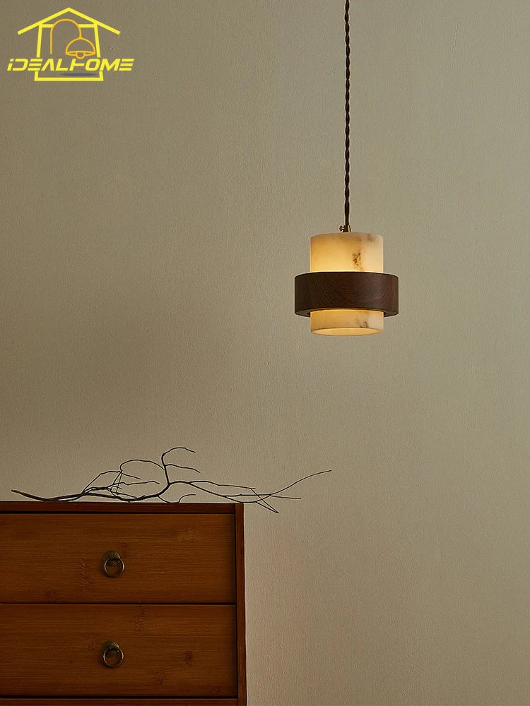 Afralia™ Marble LED Hanging Lamp for Bedroom Decor