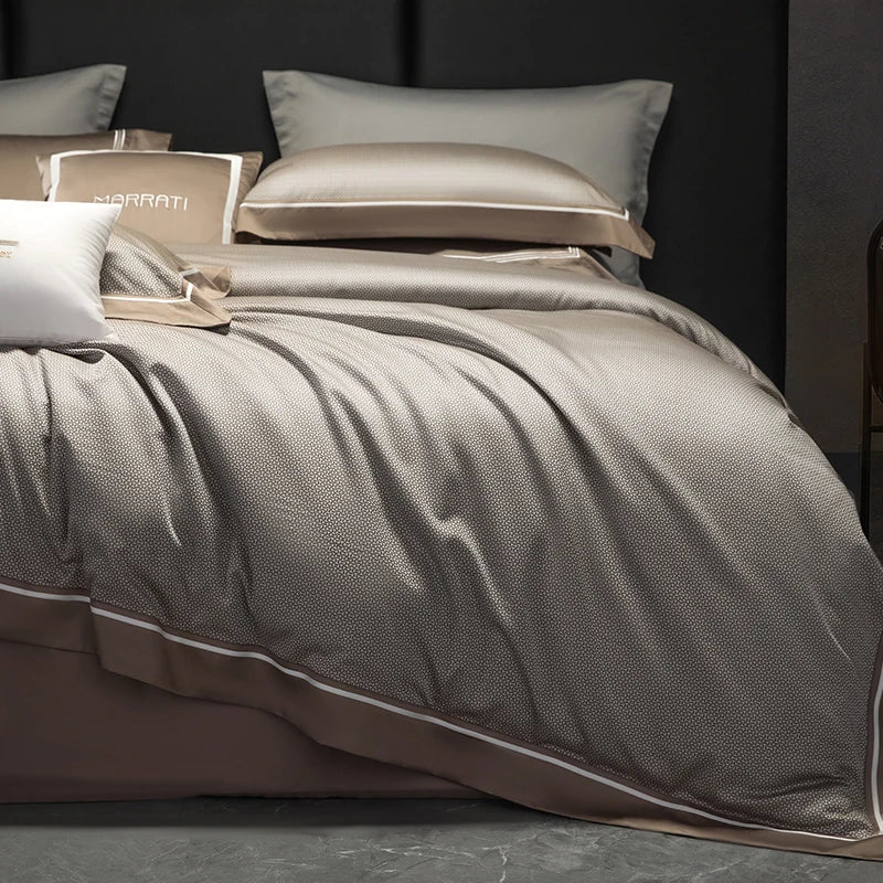 Afralia™ Luxury Egyptian Cotton Duvet Cover Set, Queen King Size Bedding Set