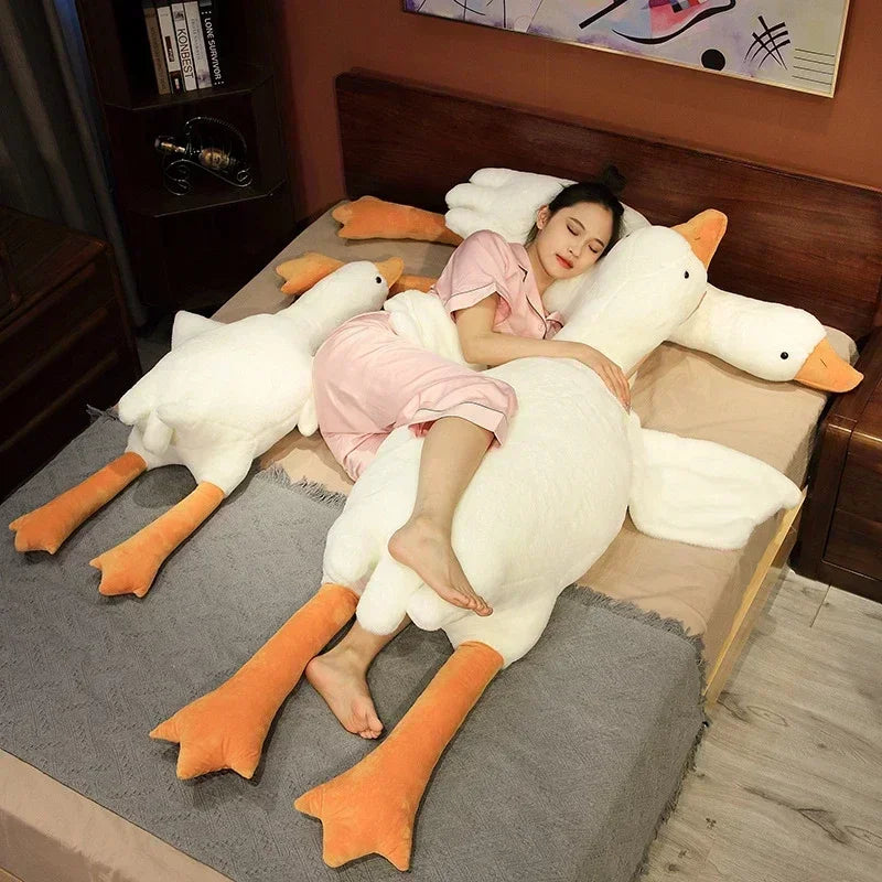Afralia™ Huge Goose Body Pillow 50-160cm Stuffed Animal Sleeping Gift