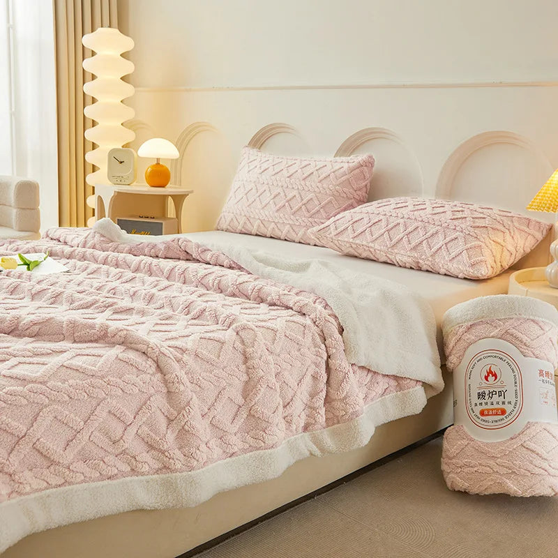 Afralia™ Plush Taffeta Jacquard Blanket | Multi Functional Soft Bedspreads for Bedrooms
