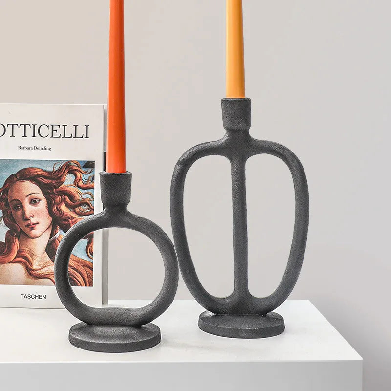 Afralia™ Ceramic Frosted Candlestick Holder for Nordic Retro Home Decor