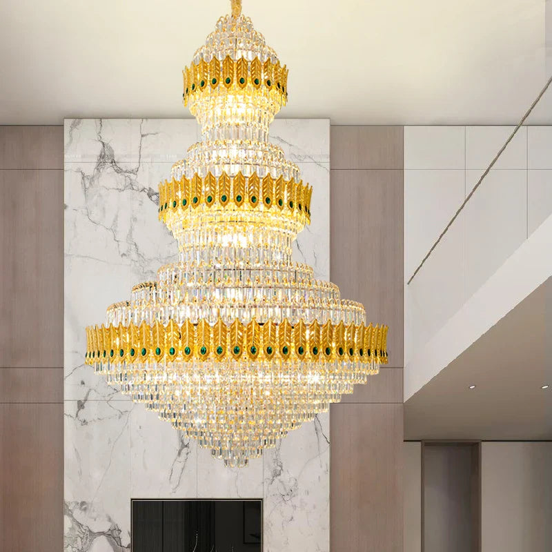 Afralia™ Crystal Chandelier: Luxury High School High-End Living Room Light Fixture