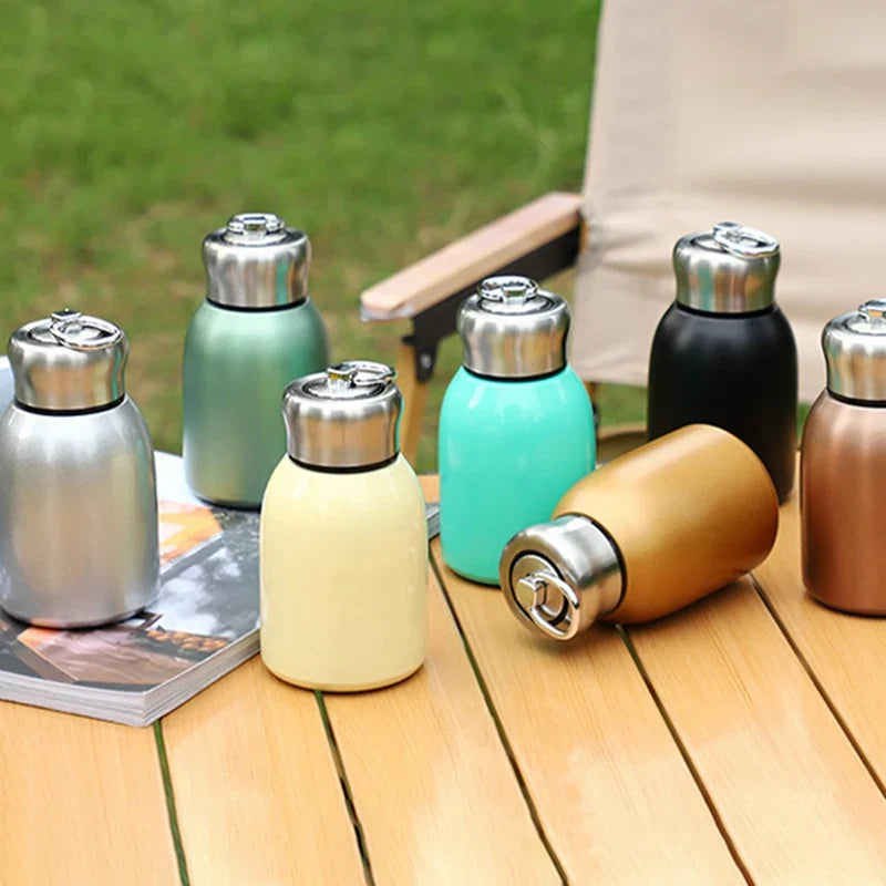 Afralia™ 300ml Mini Coffee Vacuum Flask Stainless Steel Travel Water Bottle