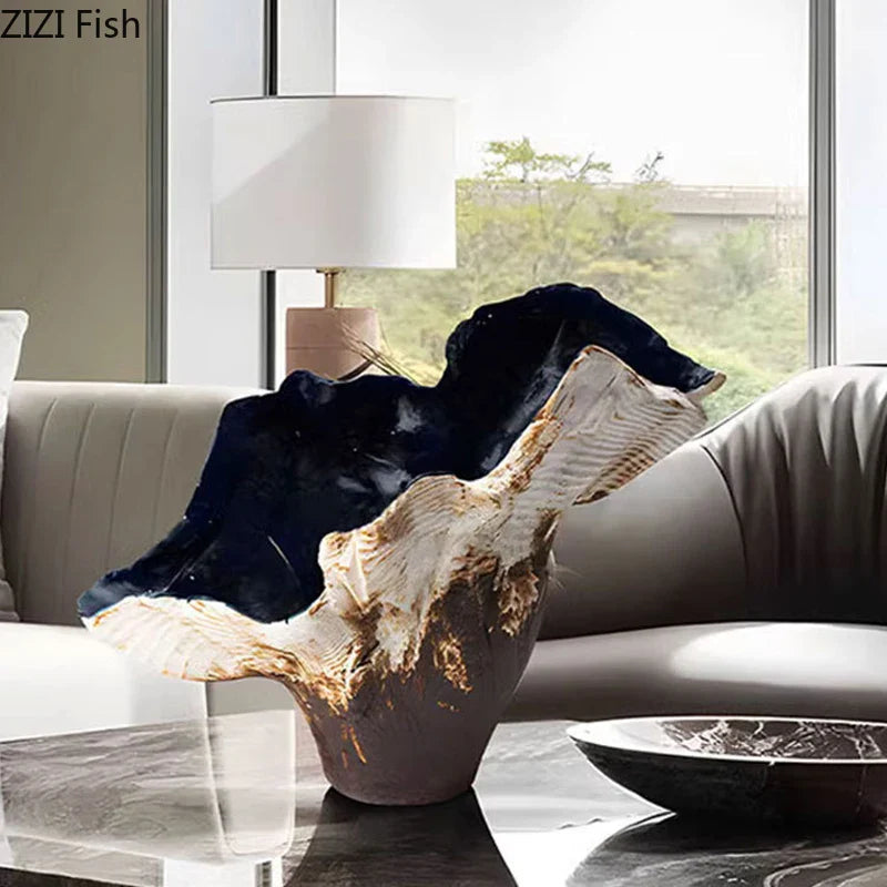 Afralia™ Irregular Shape Vase: Abstract Desk Decoration for Aesthetic Room Decor