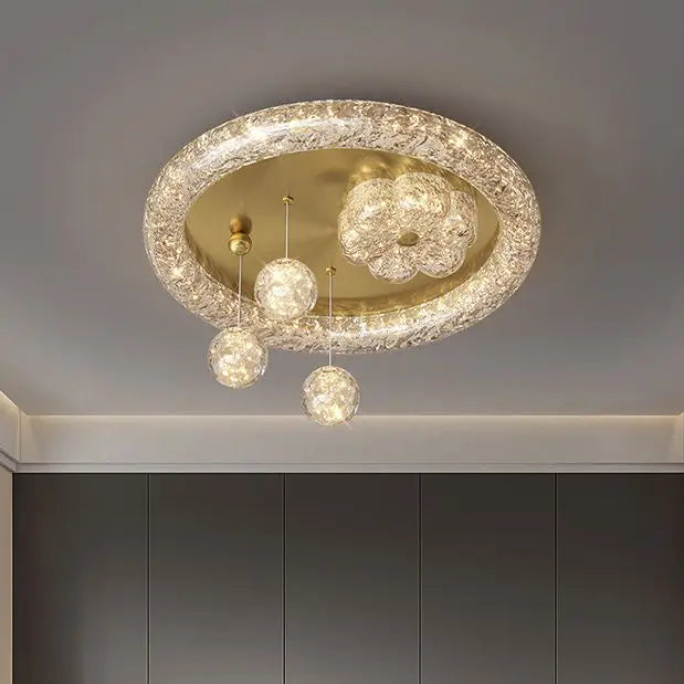 Afralia™ Nordic Luxury Copper Golden Ceiling Light for Modern Dining Room Lighting