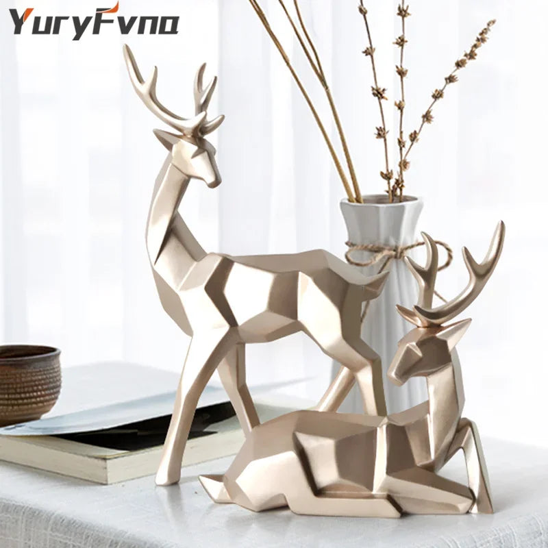 Afralia™ Deer Sculpture: Elegant Living Room Table Decoration & Christmas Gift