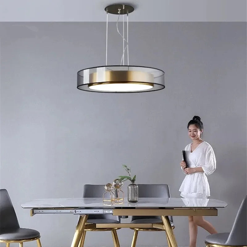 Afralia™ Luxury Copper LED Ceiling Pendant Lights for Bedroom Dining Kitchen Island