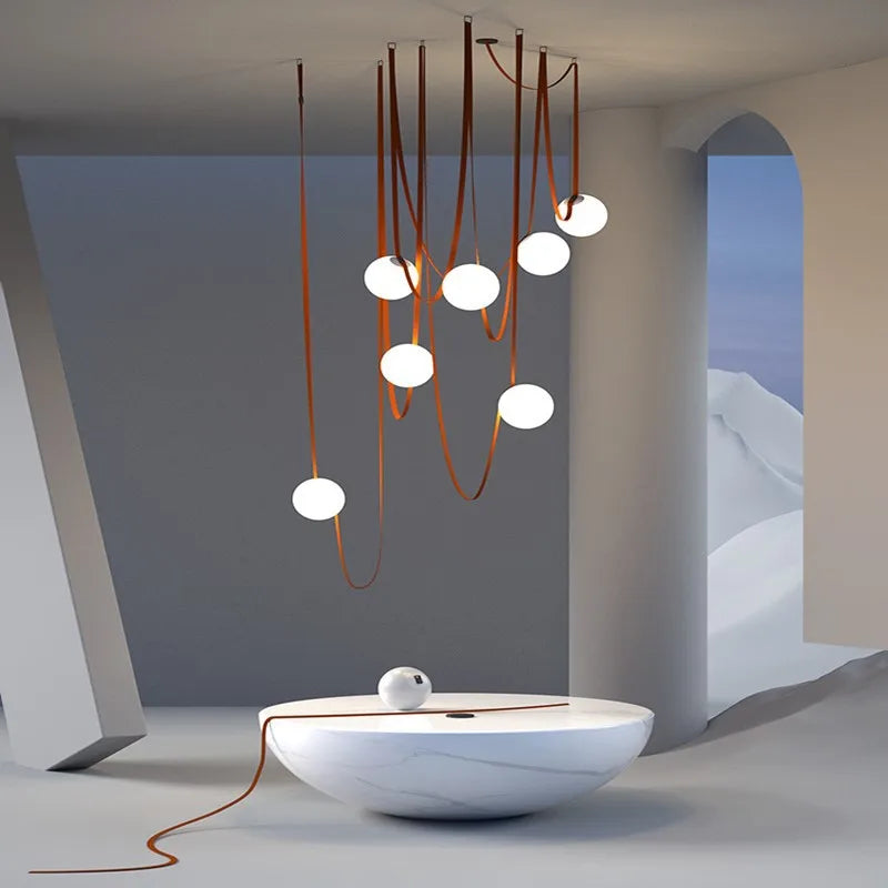 Afralia™ Glass Ball Pendant Lamp for Loft Living Dining Room, LED Lighting