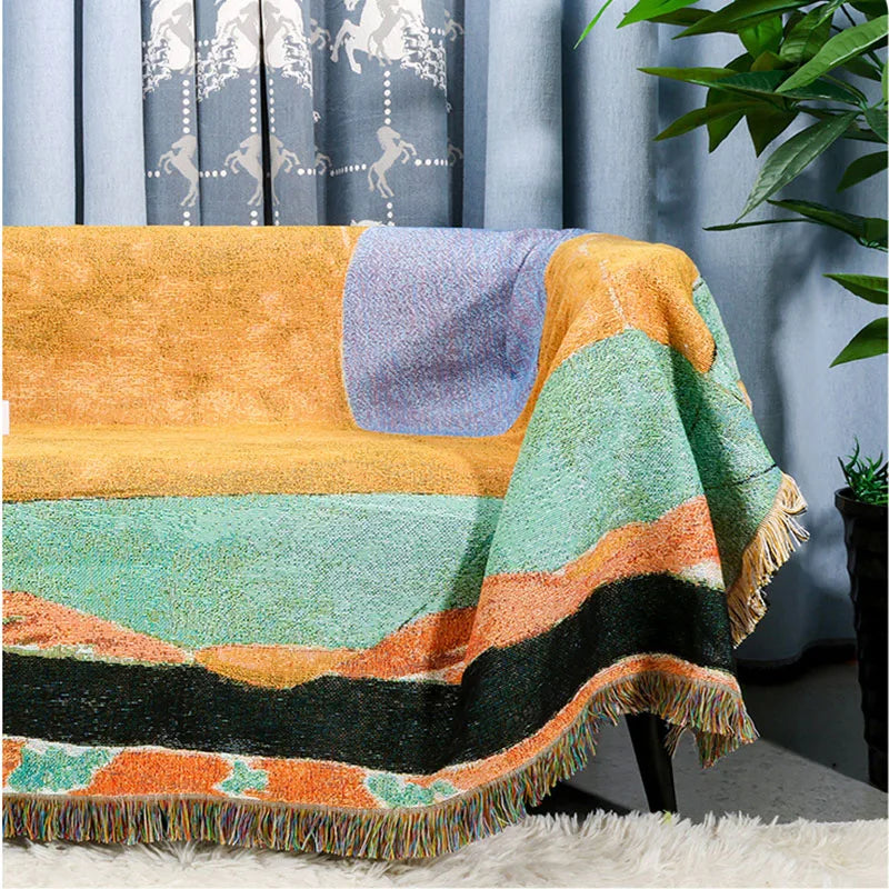 Afralia™ Decorative Jacquard Tapestry Blanket
