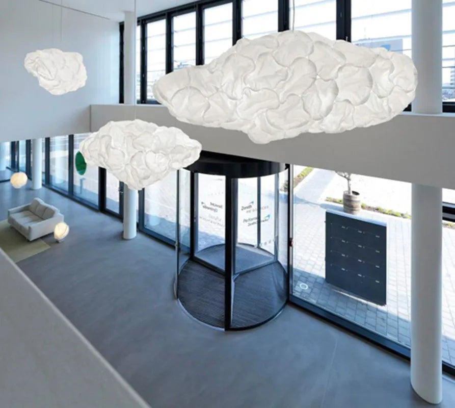 Afralia™ Cloud White Pendant Light: Rice Paper Ball Lampshade for Kitchen Island, Restaurant & Kids Room
