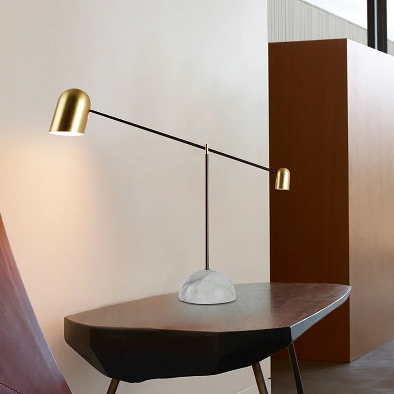 Afralia™ Marble Base Adjustable Table Lamp for Living Room, Bedroom, Study - Modern Designer Touch
