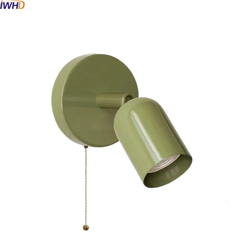 Afralia™ LED Wall Sconce Pull Chain Switch Cream Style Stair Light Fixture