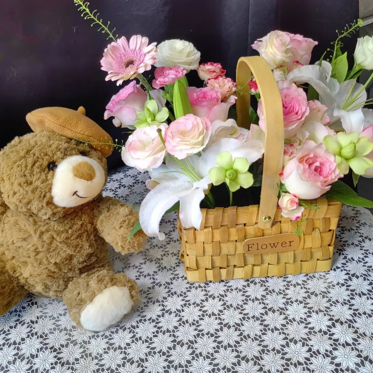 Afralia™ Handmade Bamboo Flower Basket Decor | Decorative Flowers Cachepot