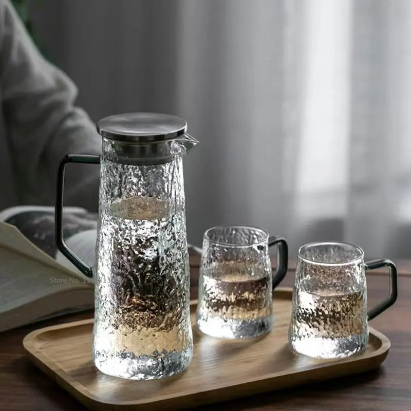 Afralia™ Gray Amber Water Pitcher with Handle: Large-capacity Heat-resistant Tea Pot & Juice Jug
