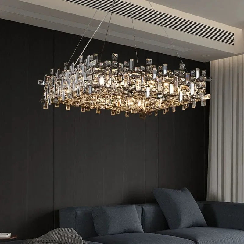 Afralia™ Luxury Crystal LED Chandelier for Elegant Living Spaces