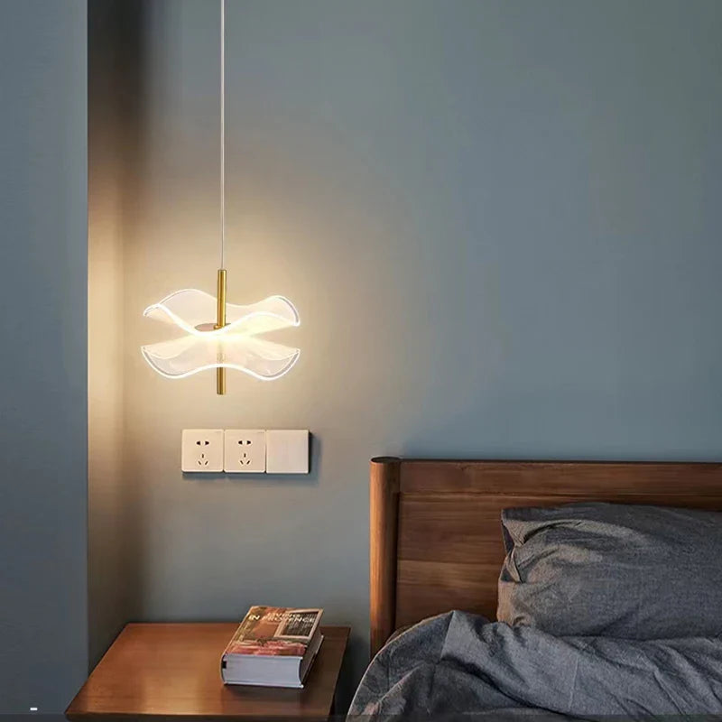 Afralia™ Lotus Leaf Pendant Light, LED Chandelier for Restaurant and Bedroom