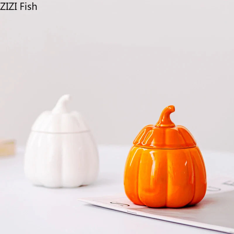 Afralia™ Ceramic Pumpkin Candle Holders Desk Decoration & Wax Melt Burner