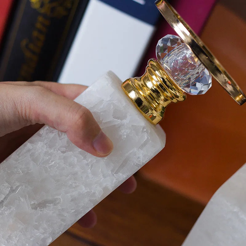 Afralia™ Gold Marble Candle Holder Candelabrum Wedding Decor Desktop Accessories