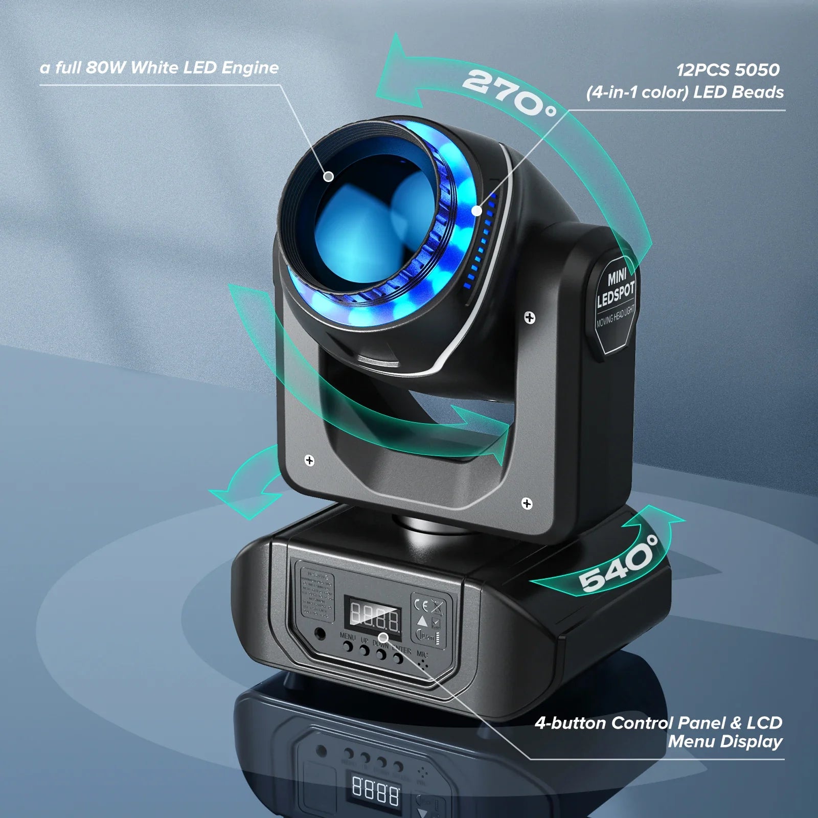 Afralia™ LED Moving Head Light with 10 Gobos & Remote Control for Events