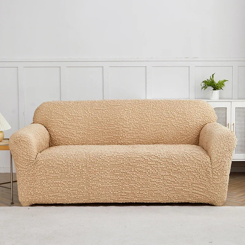 Afralia™ Wrinkled Sofa Cover Slipcovers Solid Color Protector